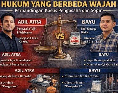 Hukum yang Berbeda Wajah: Perbandingan Kasus Narkotika Pengusaha vs Sopir