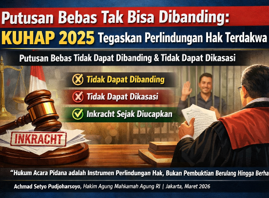 Putusan Bebas Tak Bisa Dibanding: KUHAP 2025 Tegaskan Perlindungan Hak Terdakwa